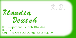 klaudia deutsh business card